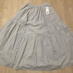 サマンサモスモス　綿麻縦フリルスカート