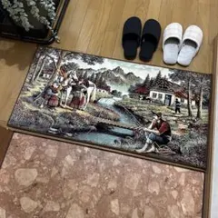 【新品未使用】絵画風絨毯　ペルシャ産　イラン　絨毯　ラグ　カーペット　馬　白馬 ペルシャ絨毯 白馬 額付き - メルカリ
