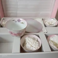 桜模様の湯飲みセット5個+小皿5枚セット　花ごころ茶菓揃