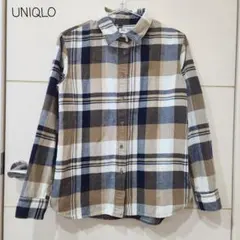 UNIQLO チェック柄　フランネル長袖シャツ