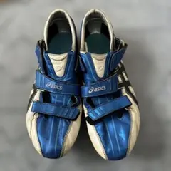 asics スパイクシューズ 青/白 ベルクロ