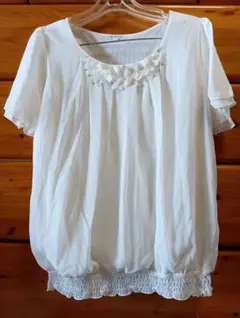 【美品】GLACIER ホワイト 半袖ブラウス M