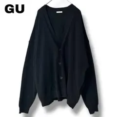 【ジーユー】Mサイズ　ウォッシャブルカーディガン　薄手　ポケット有　ゆったり　黒