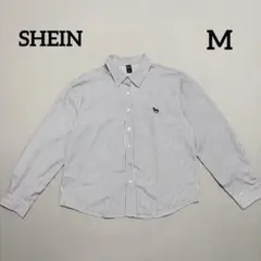 SHEIN Dazy ストライプ 長袖シャツ 上品 カジュアル ネイビー