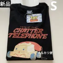 【新品】希少 トイストーリー チャッターフォン 半袖 Tシャツ Sサイズ黒 レア