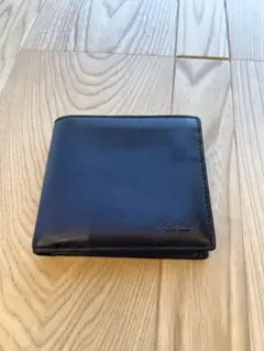 COACH 二つ折り財布 レザー ネイビー