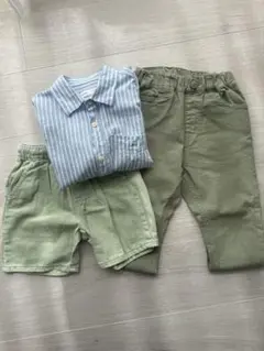 【3点セット】ZARA ストライプシャツ＆パンツ ＋ BREEZE ロングパンツ