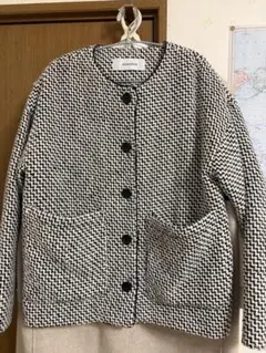 ハウンドトゥースノーカラージャケット