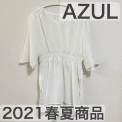 【AZUL】Vネックブラウジングブラウス