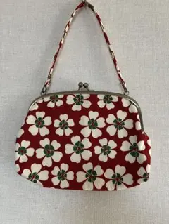 和柄 がま口バッグ 和小物 花柄 和雑貨 マチあり