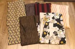 【レトロ】レディース　着物　浴衣　まとめ売 6着　生地取り　花柄のサムネイル