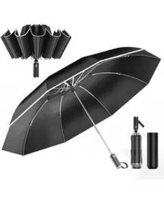 折りたたみ傘【強化骨構造&逆折り式】ワンタッチ自動開閉 日傘 メンズ
