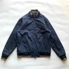★リバーシブル★フレッドペリー トラックジャケット ロゴ L ネイビー チェック
