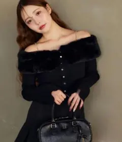 【NICE CLAUP】フェイクファービジューニット