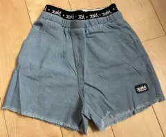 X-girl Stages バックロゴプリントデニムショーツ