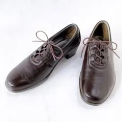 Bon Step 本革 レースアップシューズ 撥水加工 4E ブラウン 23cmのサムネイル