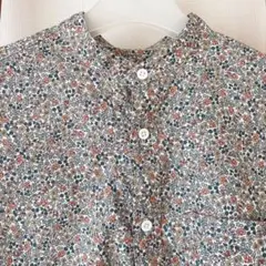 アダムエロペ　バンドカラーシャツ　リバティ　エミリアスフラワーズ　メンズM