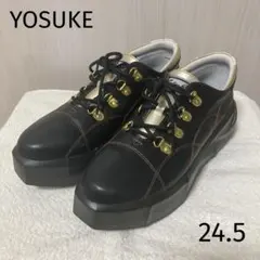 yosuke 厚底 スニーカー　靴　黒　金　レースアップ　ヨースケ