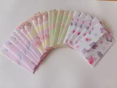 ハンドメイド ミニ封筒 桜巡りスイーツ柄 20枚セット おすそ分け おまけ入れ