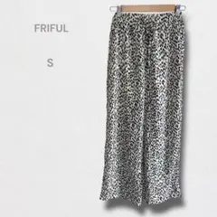 フリフル ワイドパンツ イージーパンツ レオパード ロング ウエストゴム S