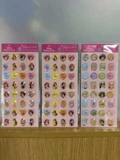 ディズニープリンセス シール3枚セット Seria