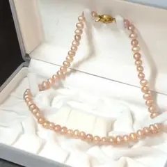 本真珠✨パール ネックレス 6.2ミリ シルバー ピンク