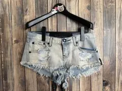 one teaspoon デニムショートパンツ ライトブルー