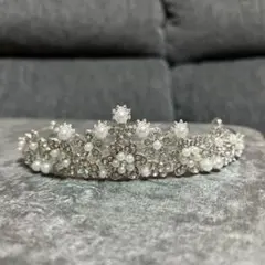 最高品質パール　ウェディング ティアラ ブライダルアクセサリー