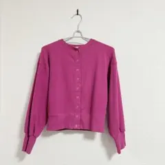 【NATURAL BEAUTY BASIC 】ピンク長袖カーディガン