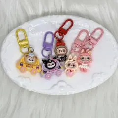 labubu ラブブ デザインMIX ミニキーホルダー 5点セット