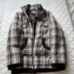 jean mode チェック柄ダウンジャケット LLサイズ