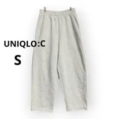 ユニクロC スウェットワイドパンツ S グレー 裏パイル ゆったり