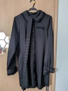 夢展望 ハートベルトレースシャツワンピ ブラック