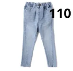 プティマイン　スリットスキニーパンツ　デニム　110 神デニム