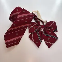 EASTBOY イーストボーイ ボルドー ピンク ストライプ リボン・ネクタイ
