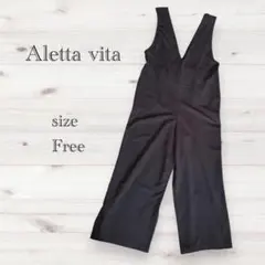 Aletta vita Vネックサロペット フリーサイズ ブラックのサムネイル