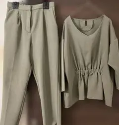 【値下げ】オリーブグリーン セットアップ パンツ
