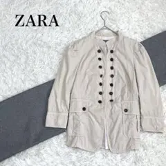 ZARA ザラ ミリタリージャケット スタンドカラー　七分袖　S