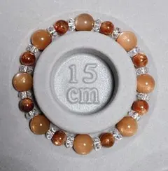 天然石 ブレスレット ☆ マイカサンストーン、オレンジブラウンサンムーン