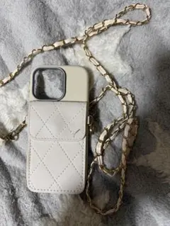 ホワイト キルティング iPhoneケース