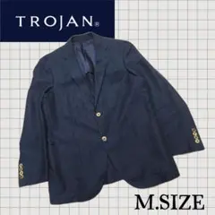 y23【TROJAN】春秋物 テーラードジャケット ネイビー Mサイズのサムネイル