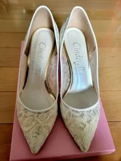 DIANA Cinderella ホワイト レース ハイヒール