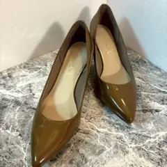 超美品　ルタロン　LE TALON パンプス　エナメル　25cm ブラウン