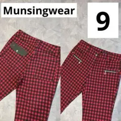 マンシングウェア ゴルフウェア パンツ 9 M チェック ストレッチ ローズ