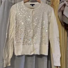 Gap スパンコール カーディガン アイボリー 160cm