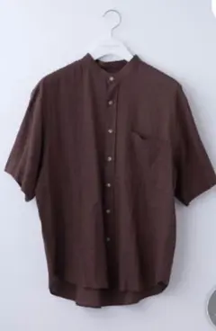 チャオパニック　リネンレーヨン半袖カラーシャツ メンズ レディース　サイズМ