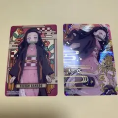 鬼滅の刃 ステンドグラスカード 竈門禰豆子 レア ノーマル セット