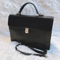 バーバリー ビジネスバッグ 2way ノバチェック オールレザー ブラック