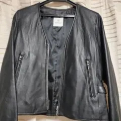 ナノユニバース　ラム　ノーカラー　レザージャケット　美品