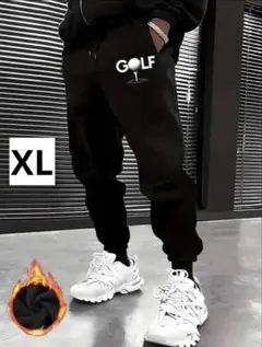 【新品/XLサイズ】ゴルフウェア ロングパンツ スウェット メンズ 黒色